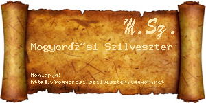 Mogyorósi Szilveszter névjegykártya