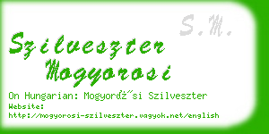 szilveszter mogyorosi business card